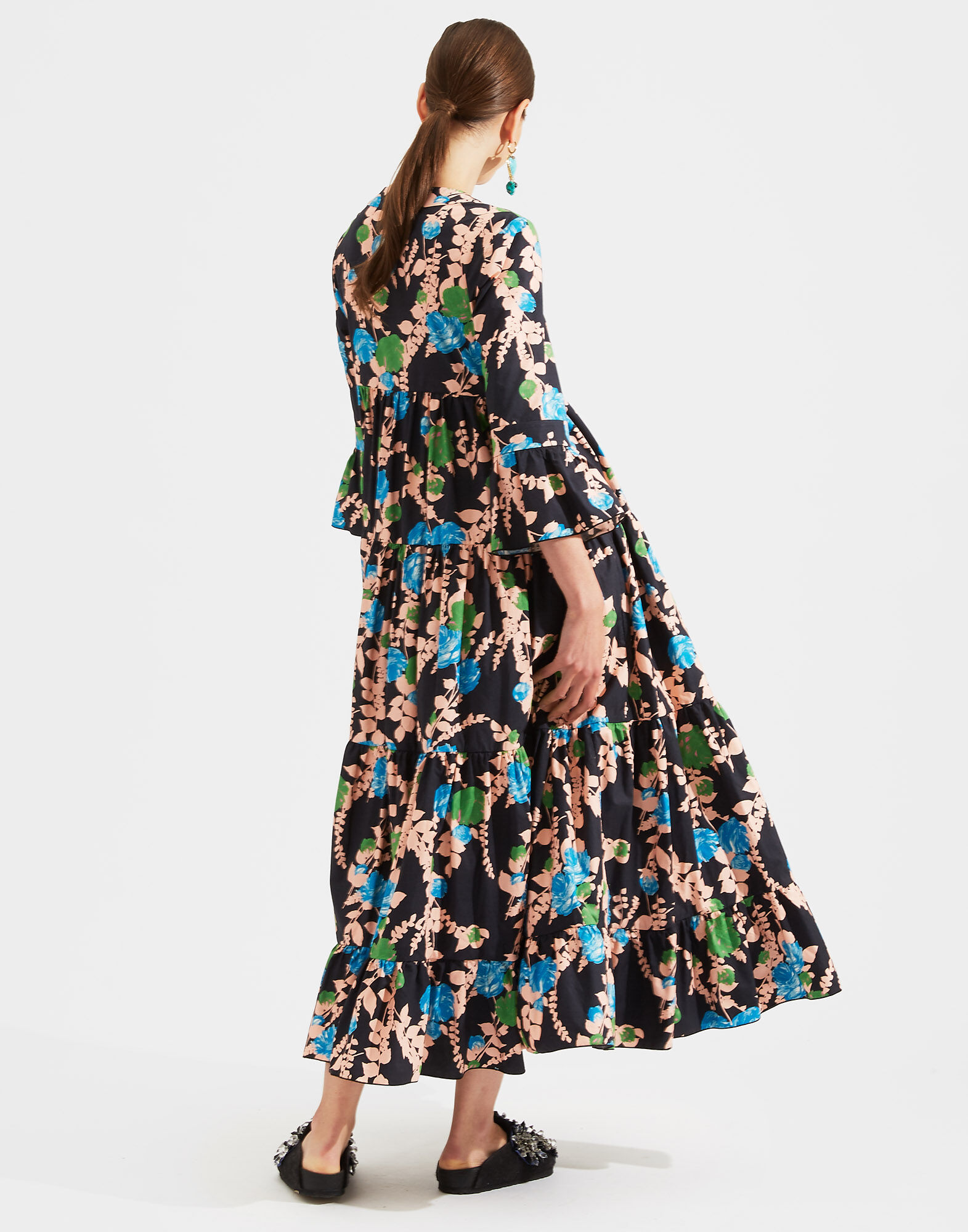 Jennifer Jane Dress LaDoubleJ: Winter Rose Nero DRE0114COT001