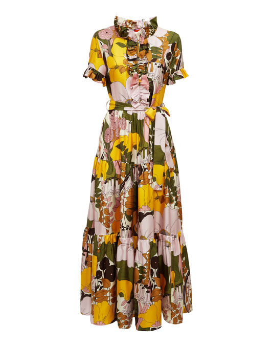 Long And Sassy Dress La DoubleJ: Big Flower Rose Long And Sassy Dress La DoubleJ: Big Flower Rose DRE0017SIL001