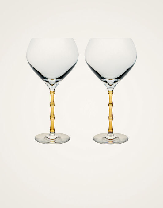 Bamboo Balloon Glasses Set Of 2 La DoubleJ: Solid Amber Bamboo Balloon Glasses Set Of 2 La DoubleJ: Solid Amber GLA0049GLS002