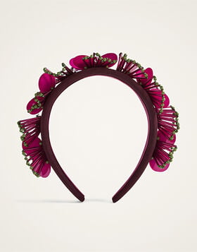 Flat Headband La DoubleJ: Burgundy HEB0028EMB222