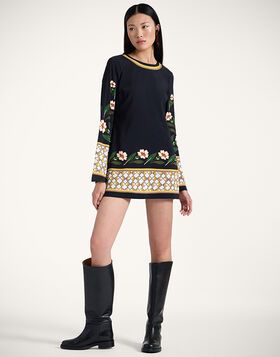 Mini Supreme Swing Dress La DoubleJ: Dazed Placée Black DRE0619VIS001
