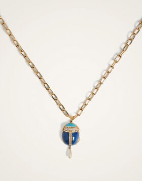 Talismania Necklace La DoubleJ: 24K Gold Plate & Lapis lazuli NEC0054BRA003