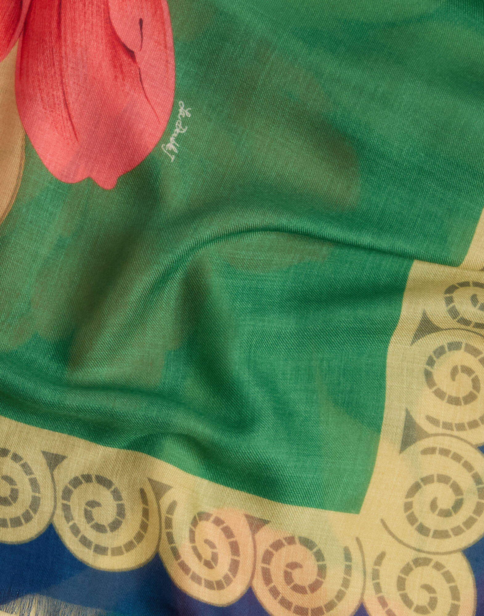 Foulard 140 La DoubleJ: Queen Peony Placée Blue Foulard 140 La DoubleJ: Queen Peony Placée Blue SCA0060MOS001