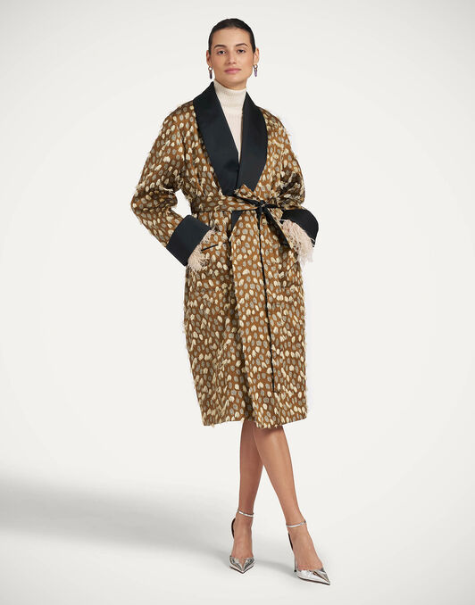 Boudoir Coat La DoubleJ: Spots Caramel JAC0219JCQ155