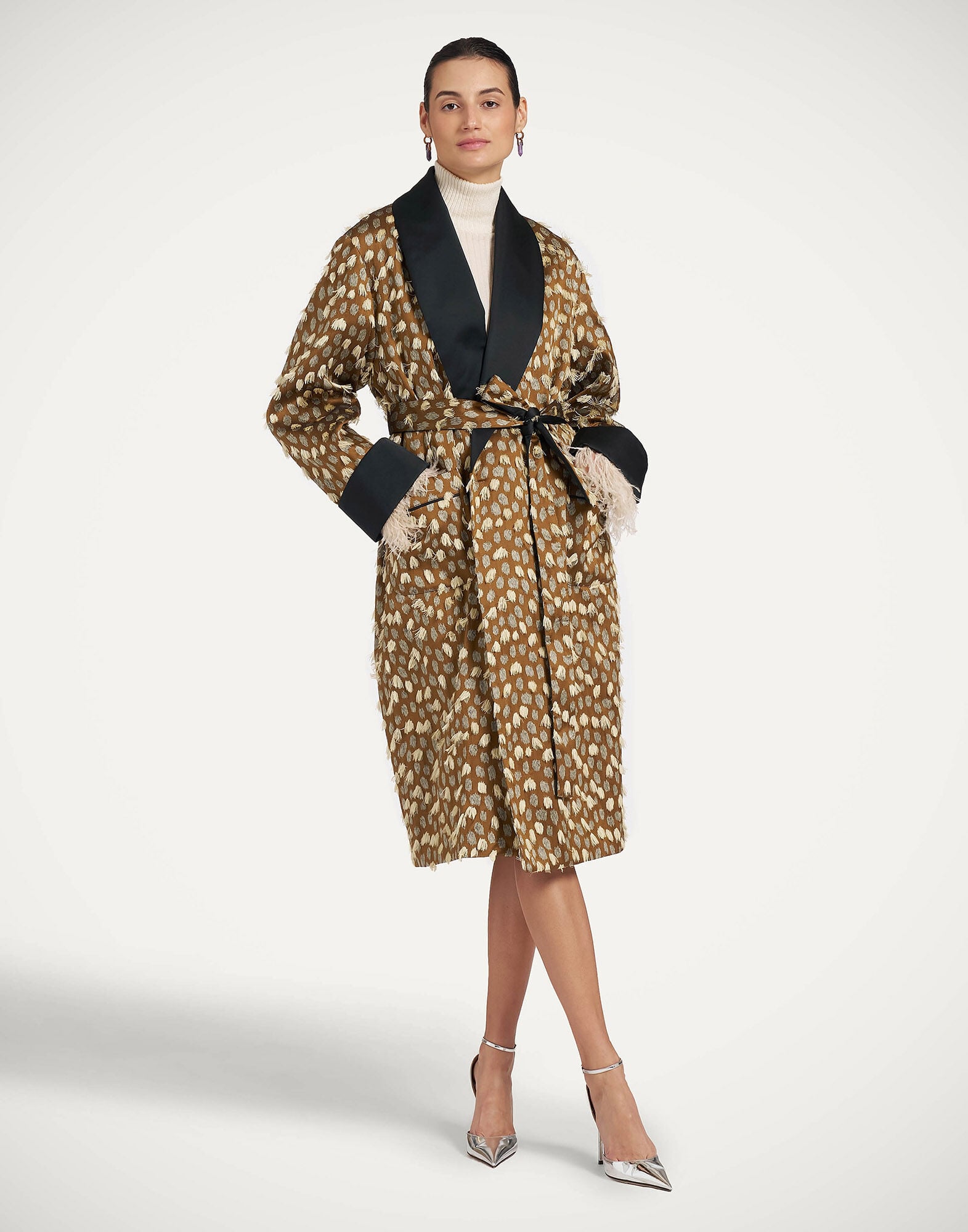 Boudoir Coat La DoubleJ: Spots Caramel JAC0219JCQ155