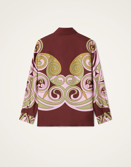 Boy Shirt La DoubleJ: Kells Swirl Placée Burgundy SHI0040SIL026