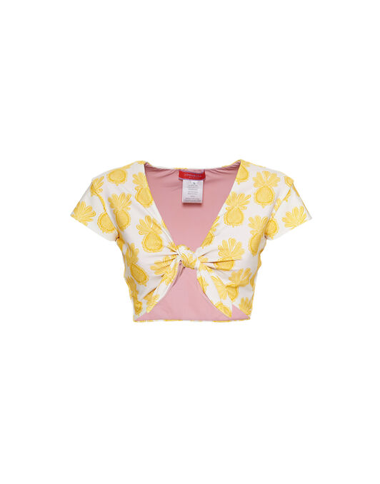 Bardot Top La DoubleJ: Pineapple Sunflower White Bardot Top La DoubleJ: Pineapple Sunflower White SWI0026LYC001