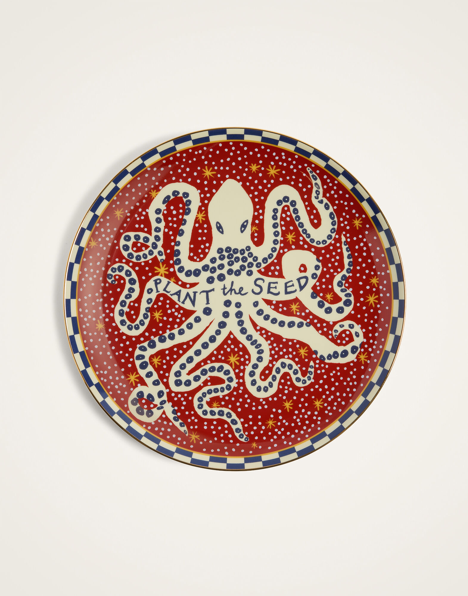 Decorative Plate La DoubleJ: Plant the Seed Red Decorative Plate La DoubleJ: Plant the Seed Red DPL0001CER001