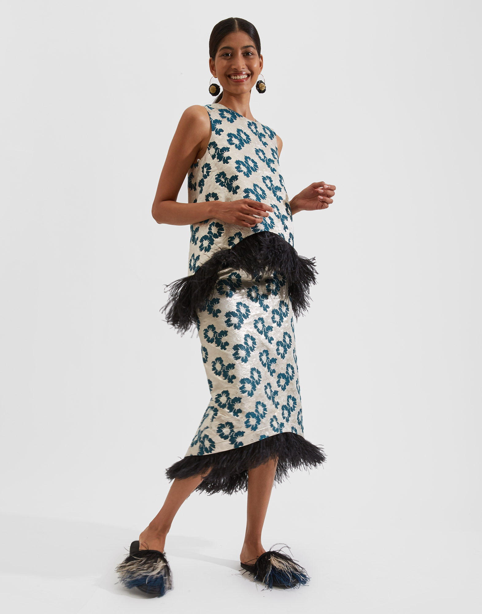 La Scala Top (With Feathers) La DoubleJ: Pansy Party Jacquard La Scala Top (With Feathers) La DoubleJ: Pansy Party Jacquard TOP0013JCQ060