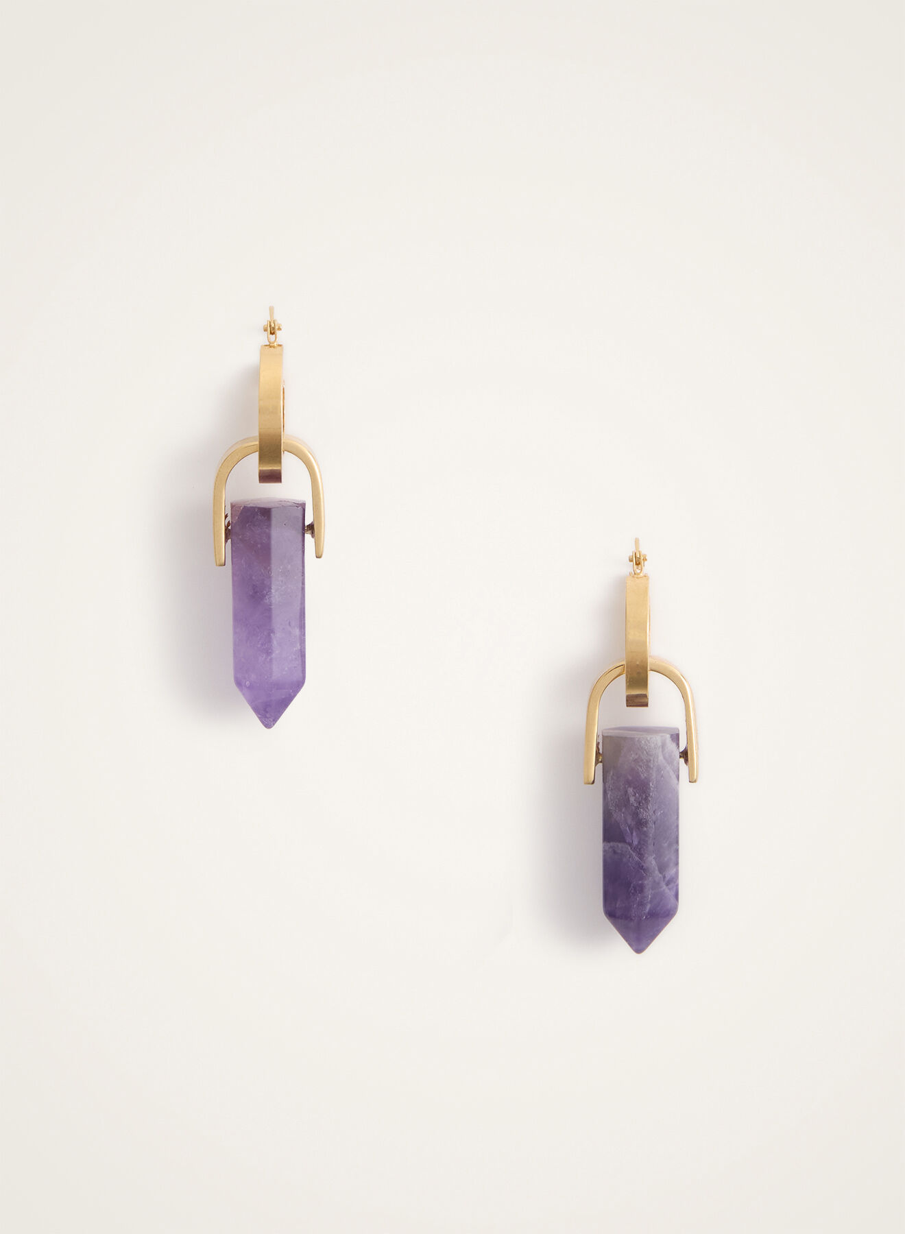 Pillar Earrings La DoubleJ: 24K Gold Plate and Amethyst Pillar Earrings La DoubleJ: 24K Gold Plate and Amethyst EAR0059BRA003