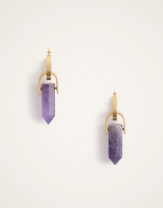 Pillar Earrings La DoubleJ: 24K Gold Plate and Amethyst Pillar Earrings La DoubleJ: 24K Gold Plate and Amethyst EAR0059BRA003