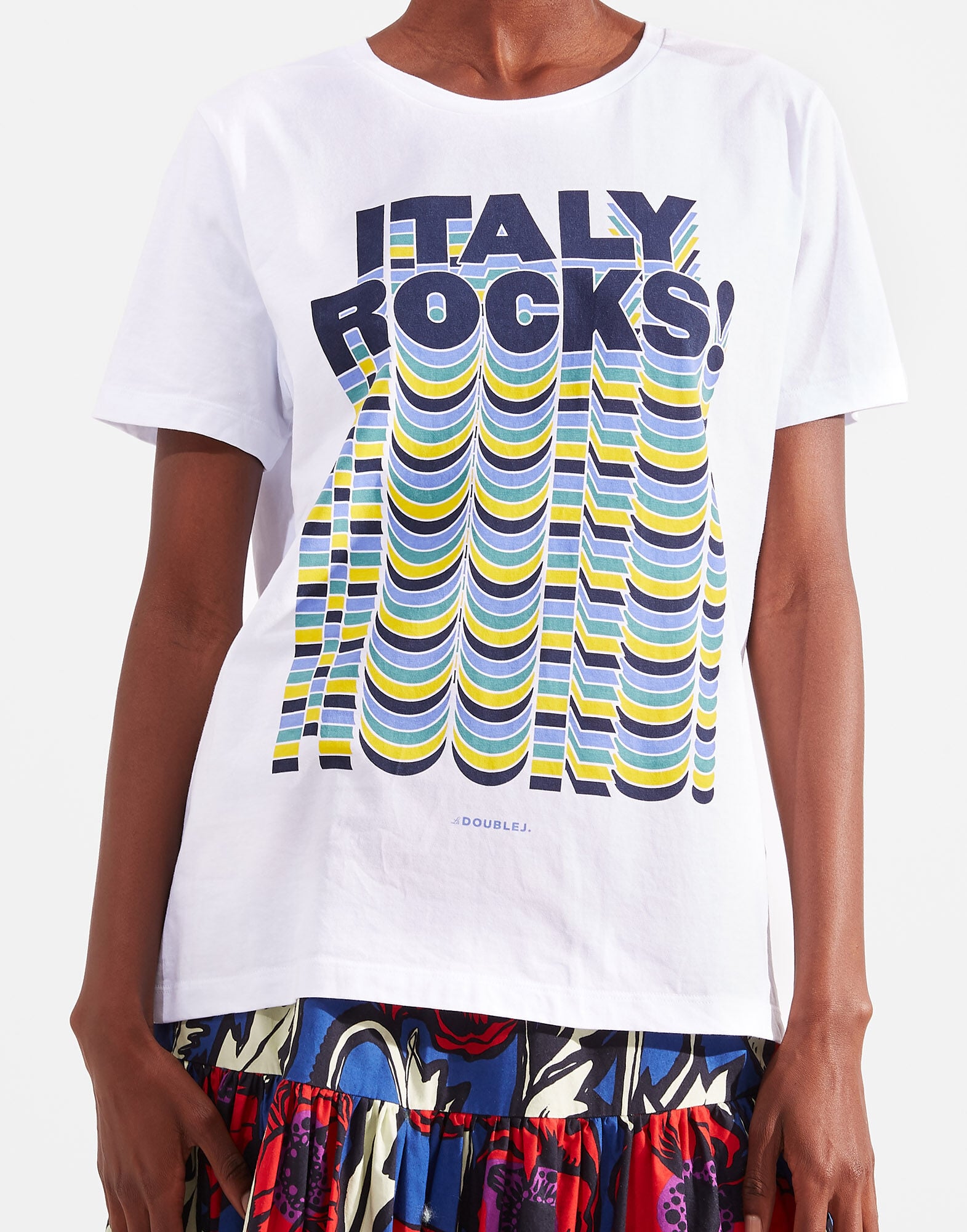 Slogan T-shirt La DoubleJ: Italy Rocks Slogan T-shirt LaDoubleJ: Italy Rocks SHI0031JER010