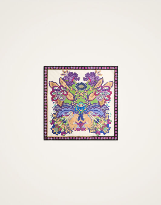 Foulard 45 La DoubleJ: Cornucopia Placée Ivory SCA0065SIL006