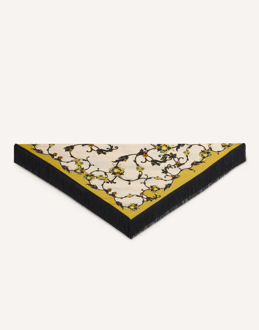 Reversible Fringe Foulard 90 La DoubleJ: Buttercup Placée White SCA0073SIL006
