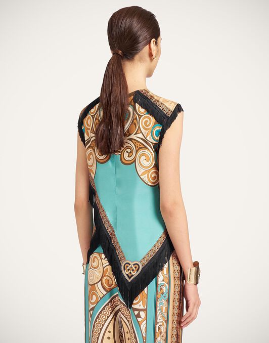 Scarf Top La DoubleJ: Kells Placée Blue Petrol Scarf Top La DoubleJ: Kells Placée Blue Petrol TOP0160SIL006