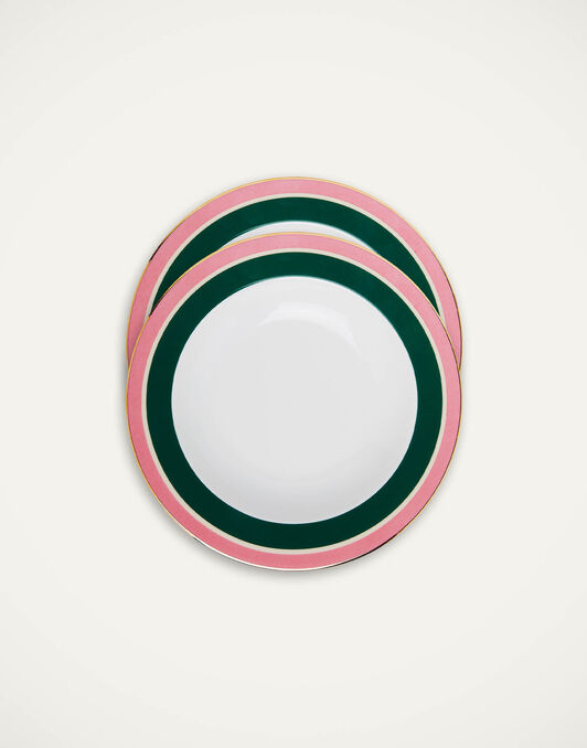 Soup Plates Set Of 2 La DoubleJ: Rainbow Forest Green Soup Plates Set Of 2 La DoubleJ: Rainbow Forest Green SOU0002CER001