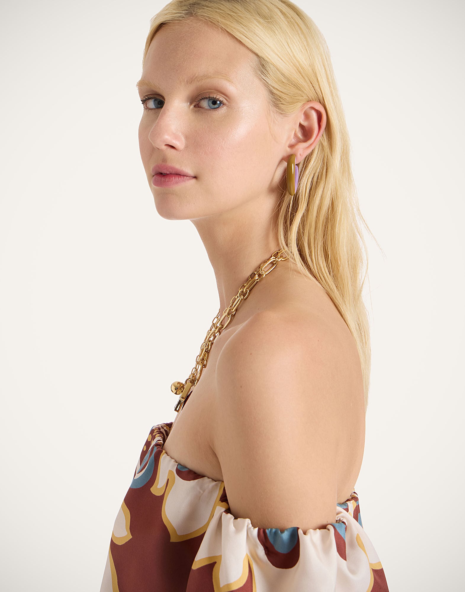 Dew Earrings Bicolor Mini La DoubleJ: Bicolor Brown & Lilac Dew Earrings Bicolor Mini La DoubleJ: Bicolor Brown & Lilac EAR0057POL008