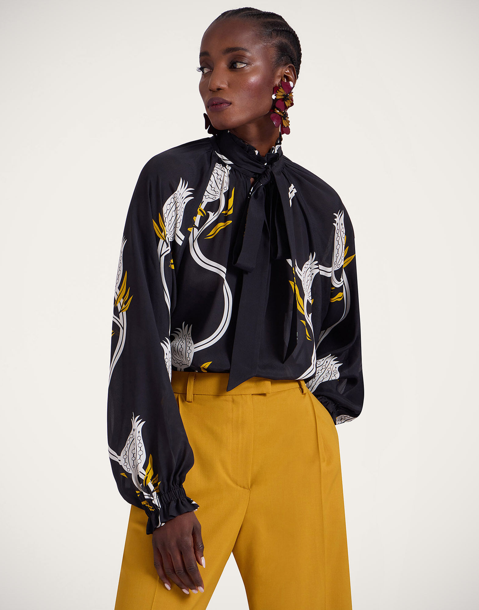 Cerere Blouse La DoubleJ: Melograno Black & White Cerere Blouse La DoubleJ: Melograno Black & White SHI0120VIS019