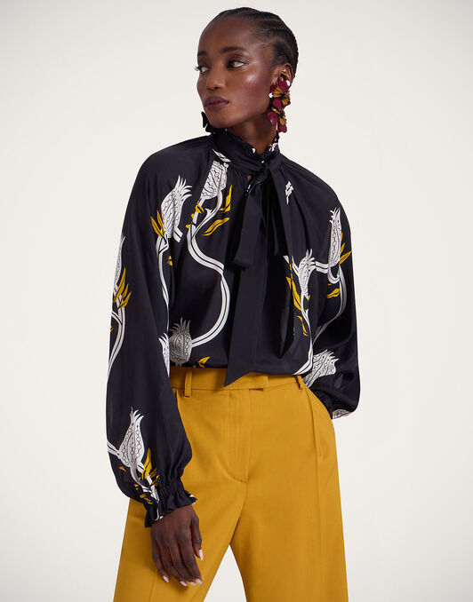 Cerere Blouse La DoubleJ: Melograno Black & White Cerere Blouse La DoubleJ: Melograno Black & White SHI0120VIS019