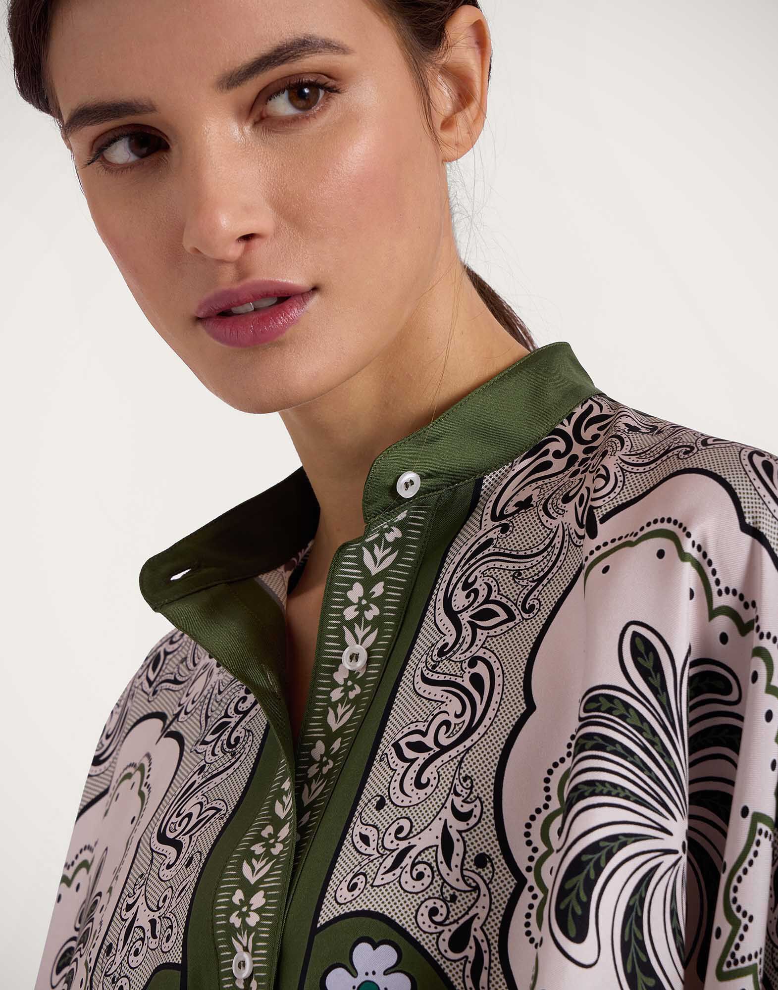 Foulard Shirt La DoubleJ: Mirage Placée Green SHI0167LAC008