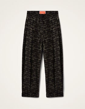 Pleated Pants La DoubleJ: Bicolor Black TRO0214WOL040