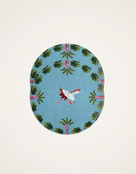 Disk Placemats Set of 2 La DoubleJ: Spirit Stork Sky Blue PMT0032CRK001