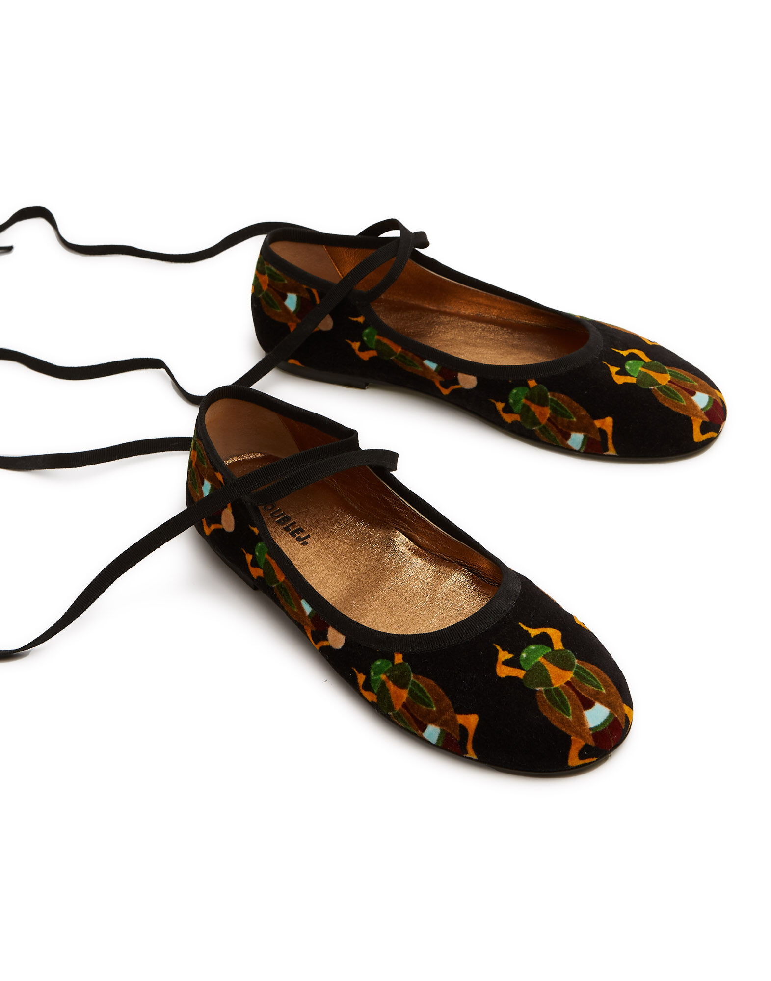 Winter Ballerina Flats La DoubleJ: Scarab Black SHO0090VEL001