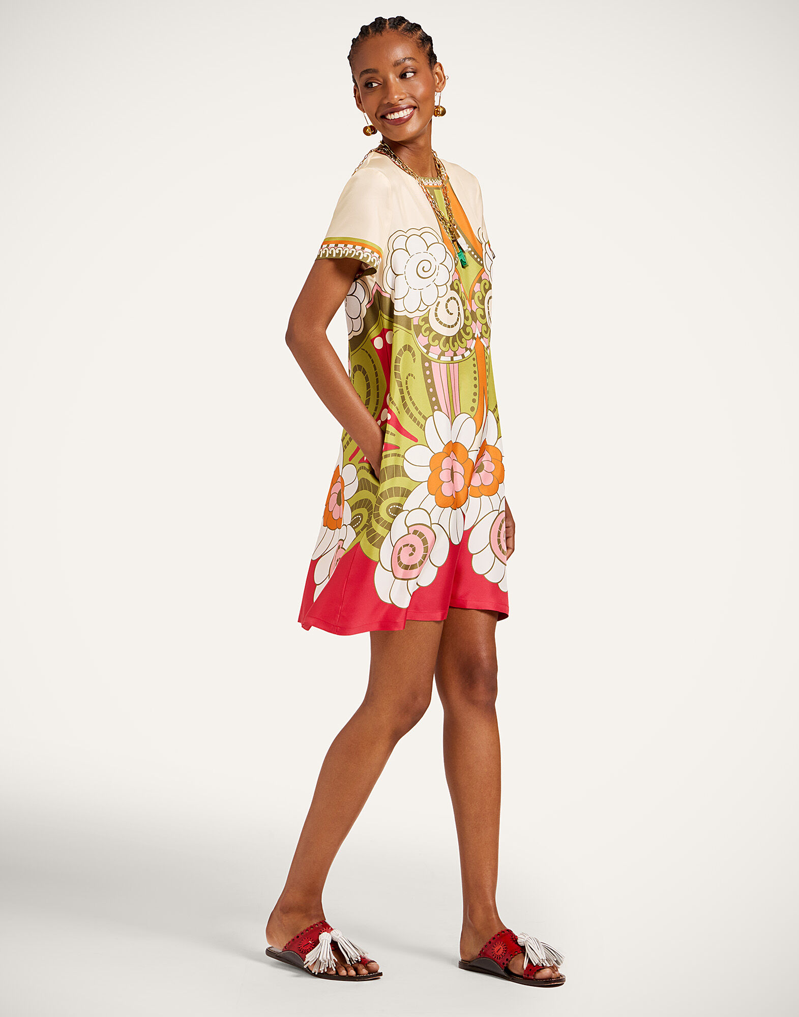 Mini Swing Dress La DoubleJ: Ambrosia Placée Green Mini Swing Dress La DoubleJ: Ambrosia Placée Green DRE0963SIL006