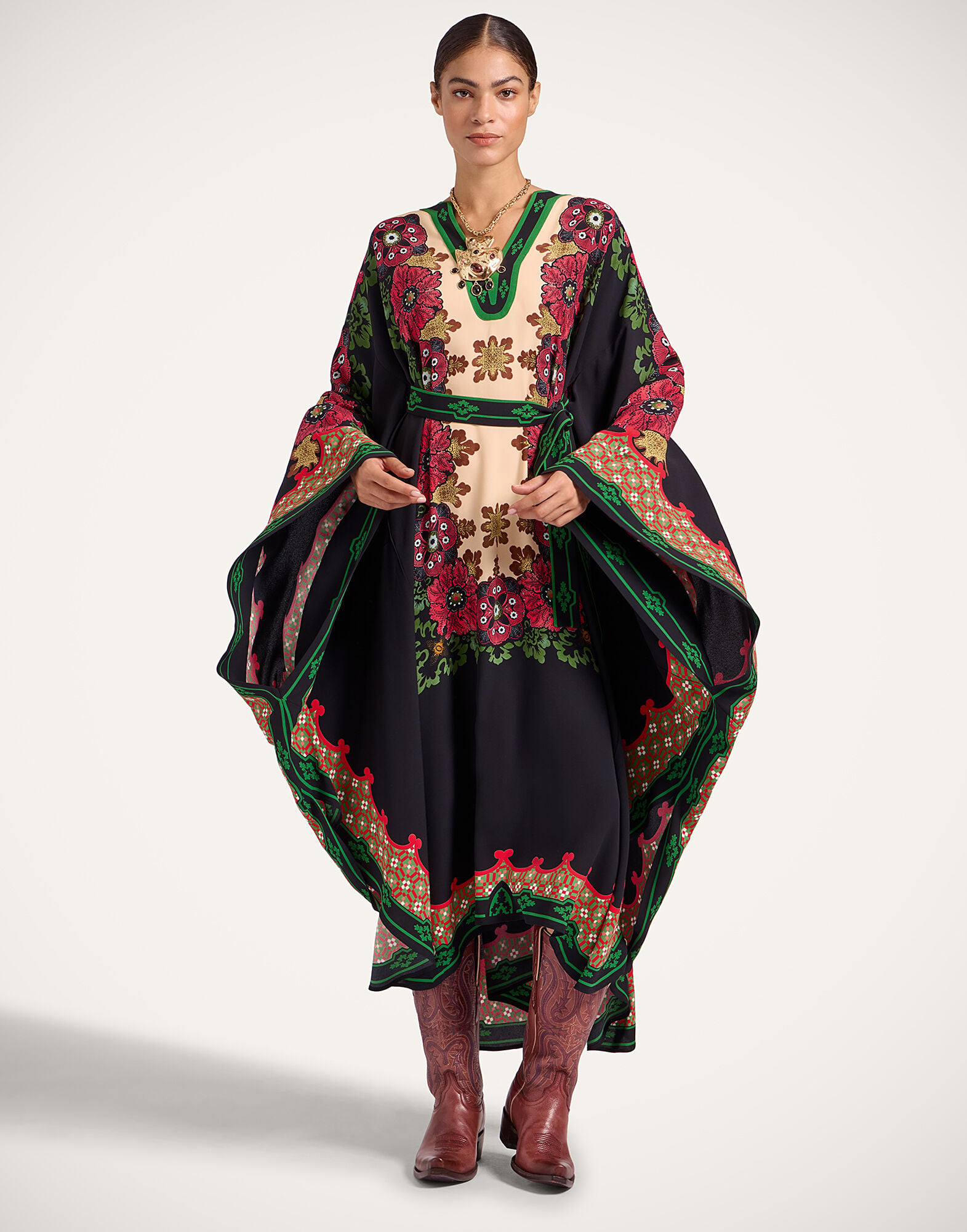 Karis Kaftan La DoubleJ: Bounty Placée Red DRE0935VIS027