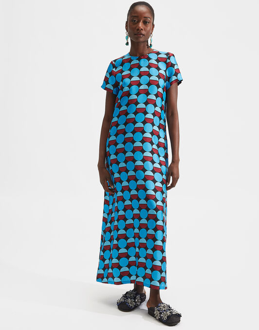 Swing Dress La DoubleJ: Sfere Azzurro Swing Dress LaDoubleJ: Sfere Azzurro DRE0001SIL001