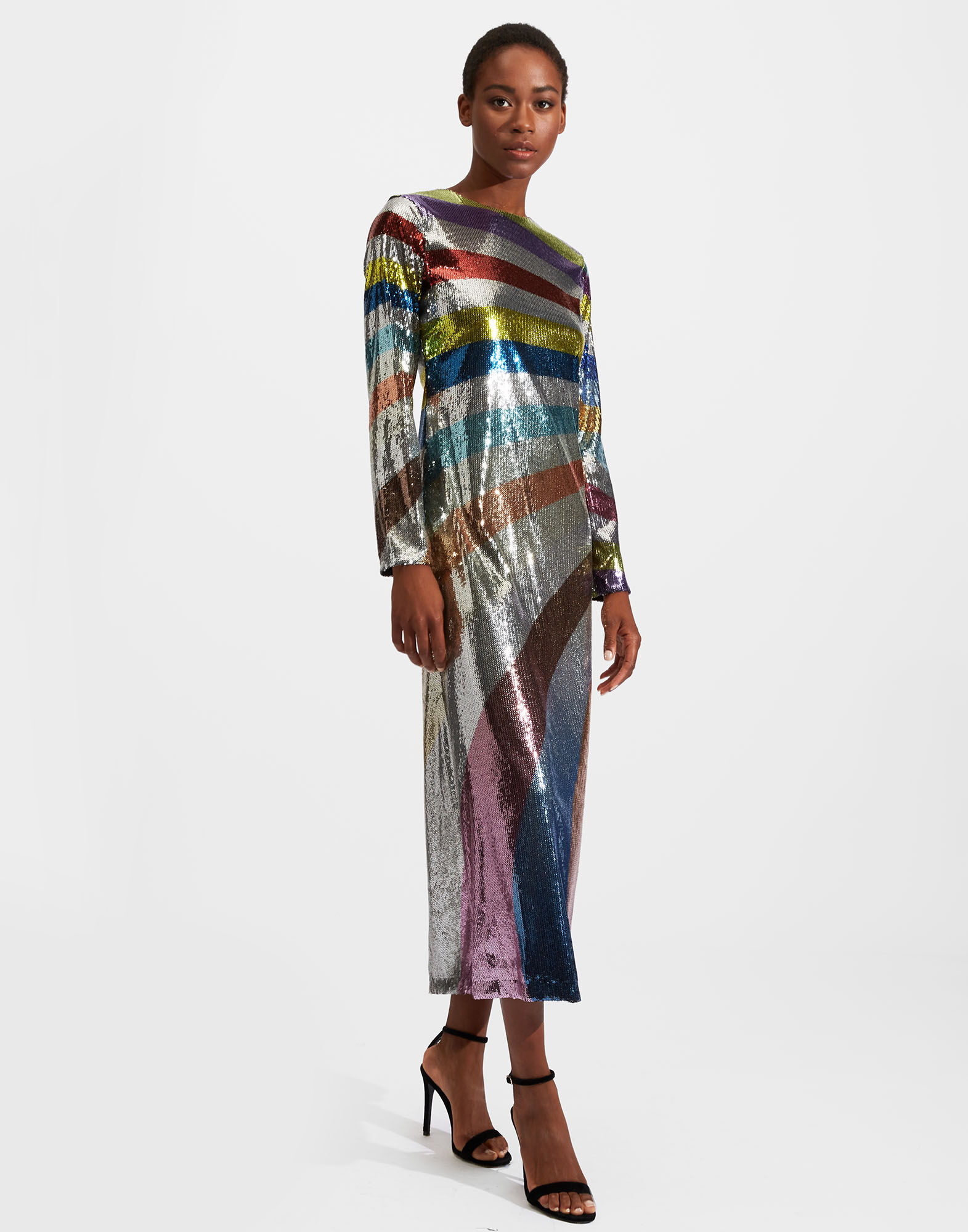 Supreme Swing Dress La DoubleJ: Rainbow Sequins Placée Supreme Swing Dress La DoubleJ: Rainbow Sequins Placée DRE0445PAI004