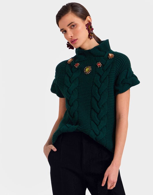 Portrait Top La DoubleJ: Solid Green PUL0204KNI120