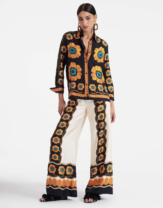 Palazzo Pants La DoubleJ: Daisychain Placée Orange Palazzo Pants La DoubleJ: Daisychain Placée Orange TRO0026SIL006