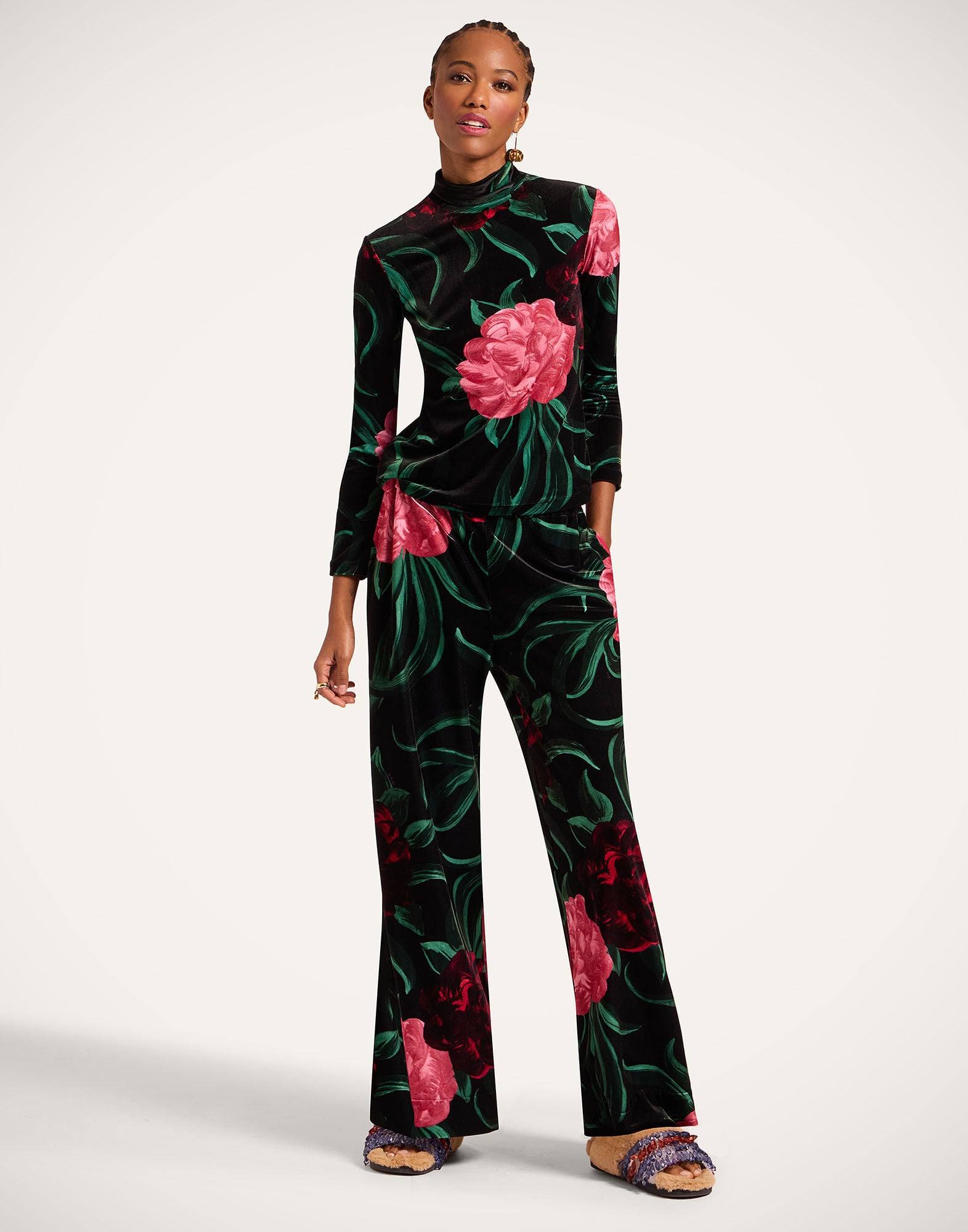 Palazzo Pants La DoubleJ: Peony Black TRO0003VEL006
