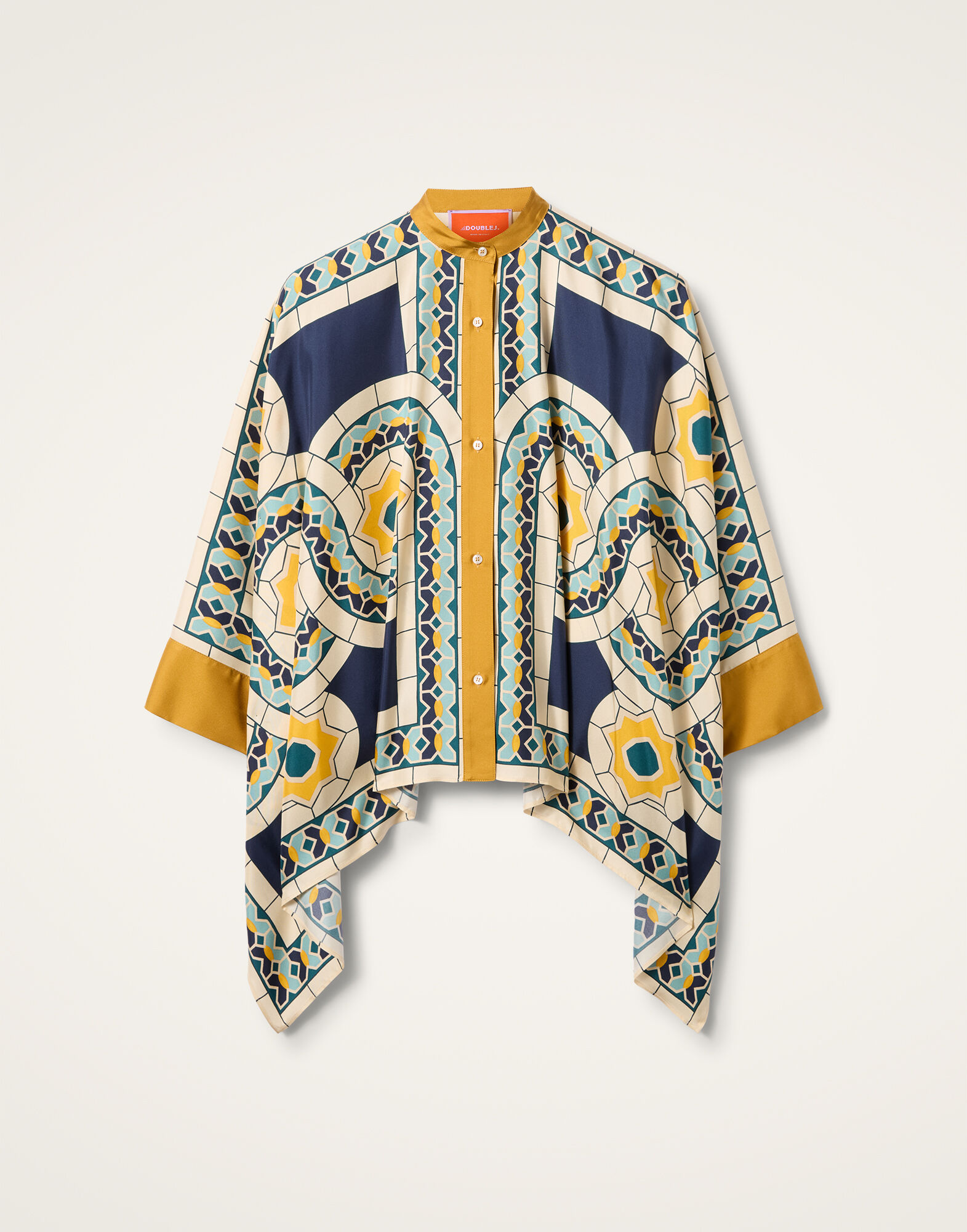 Foulard Shirt La DoubleJ: Mudejar Placée Blue Foulard Shirt La DoubleJ: Mudejar Placée Blue SHI0167LAC008