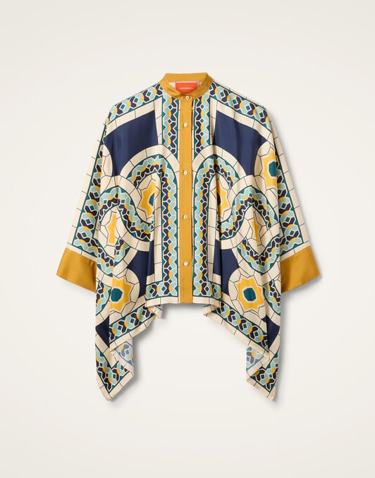 Foulard Shirt La DoubleJ: Mudejar Placée Blue Foulard Shirt La DoubleJ: Mudejar Placée Blue SHI0167LAC008