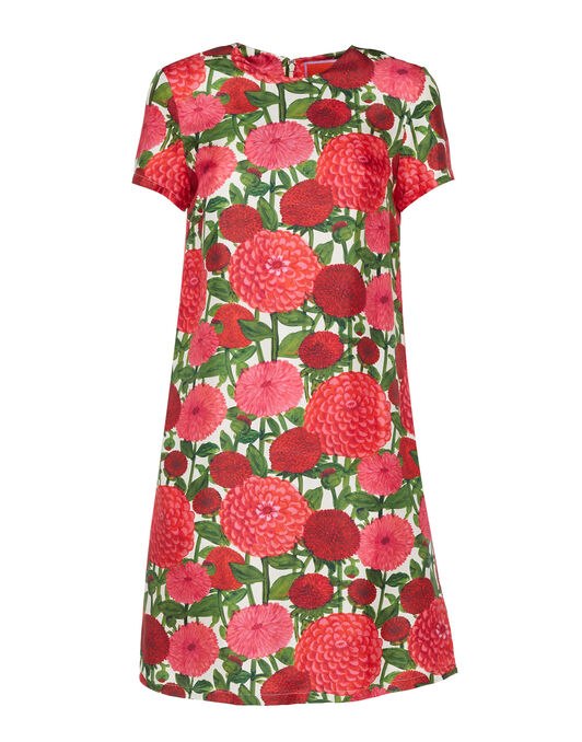 Mini Swing Dress La DoubleJ: Pink Dahlias Mini Swing Dress La DoubleJ: Pink Dahlias DRE0963SIL006