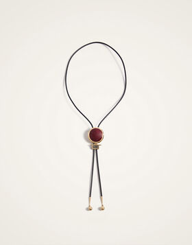 Shen Loop Cow Tie La DoubleJ: 24K Gold Plate, Red Enamel and Crystals NEC0072BRA008