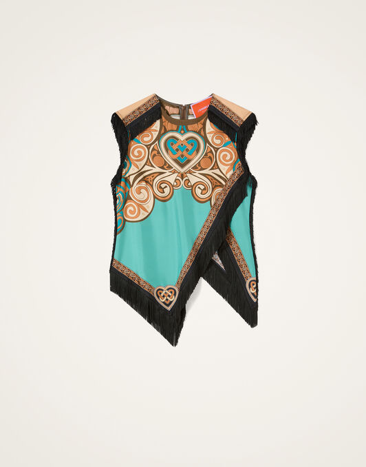 Scarf Top La DoubleJ: Kells Placée Blue Petrol Scarf Top La DoubleJ: Kells Placée Blue Petrol TOP0160SIL006