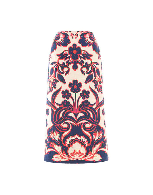 Pencil Skirt La DoubleJ: Va-Va Placée White SKI0011COT005