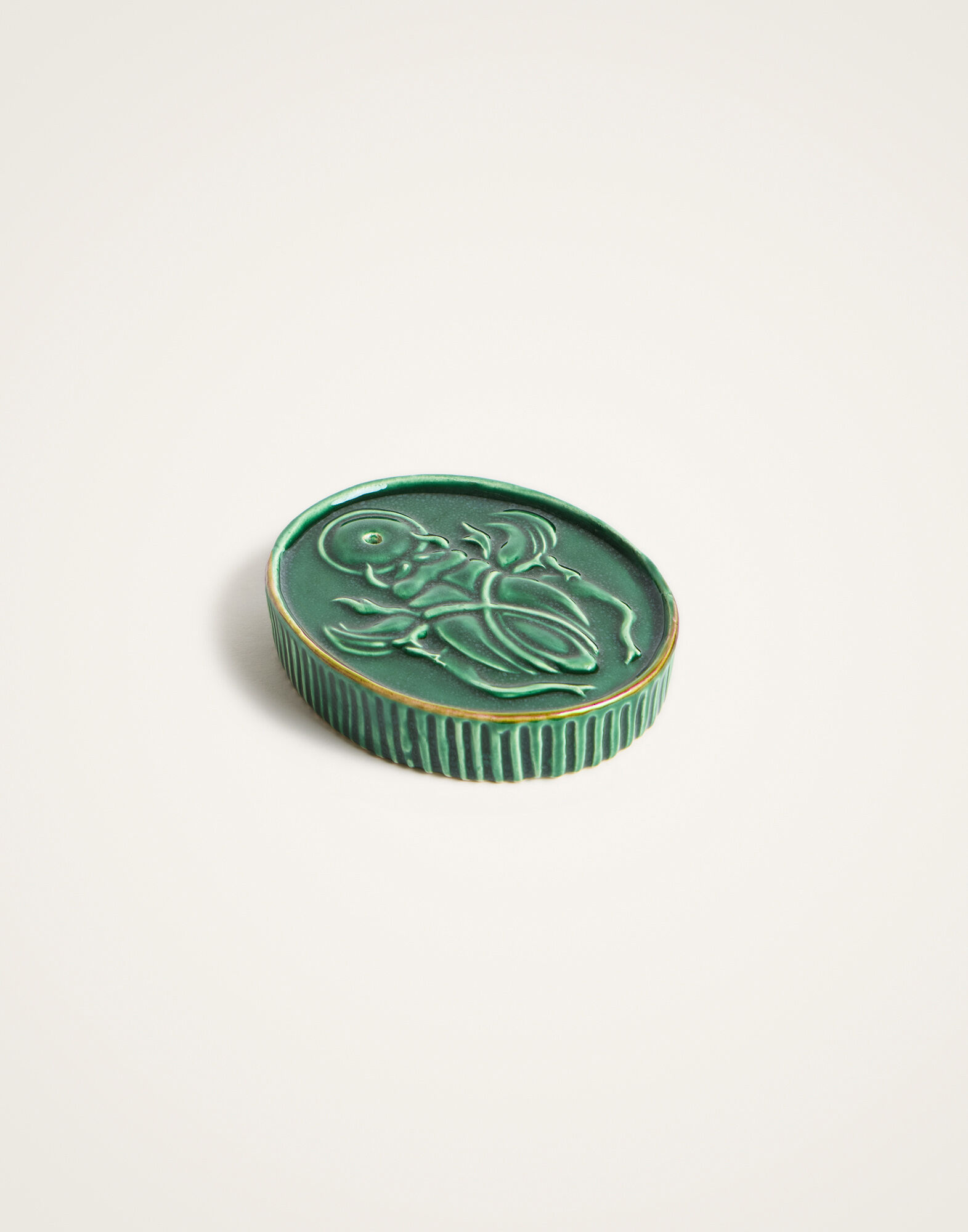 Oval Incense Holder La DoubleJ: Scarab Forest Green Oval Incense Holder La DoubleJ: Scarab Forest Green OTC0007CER004
