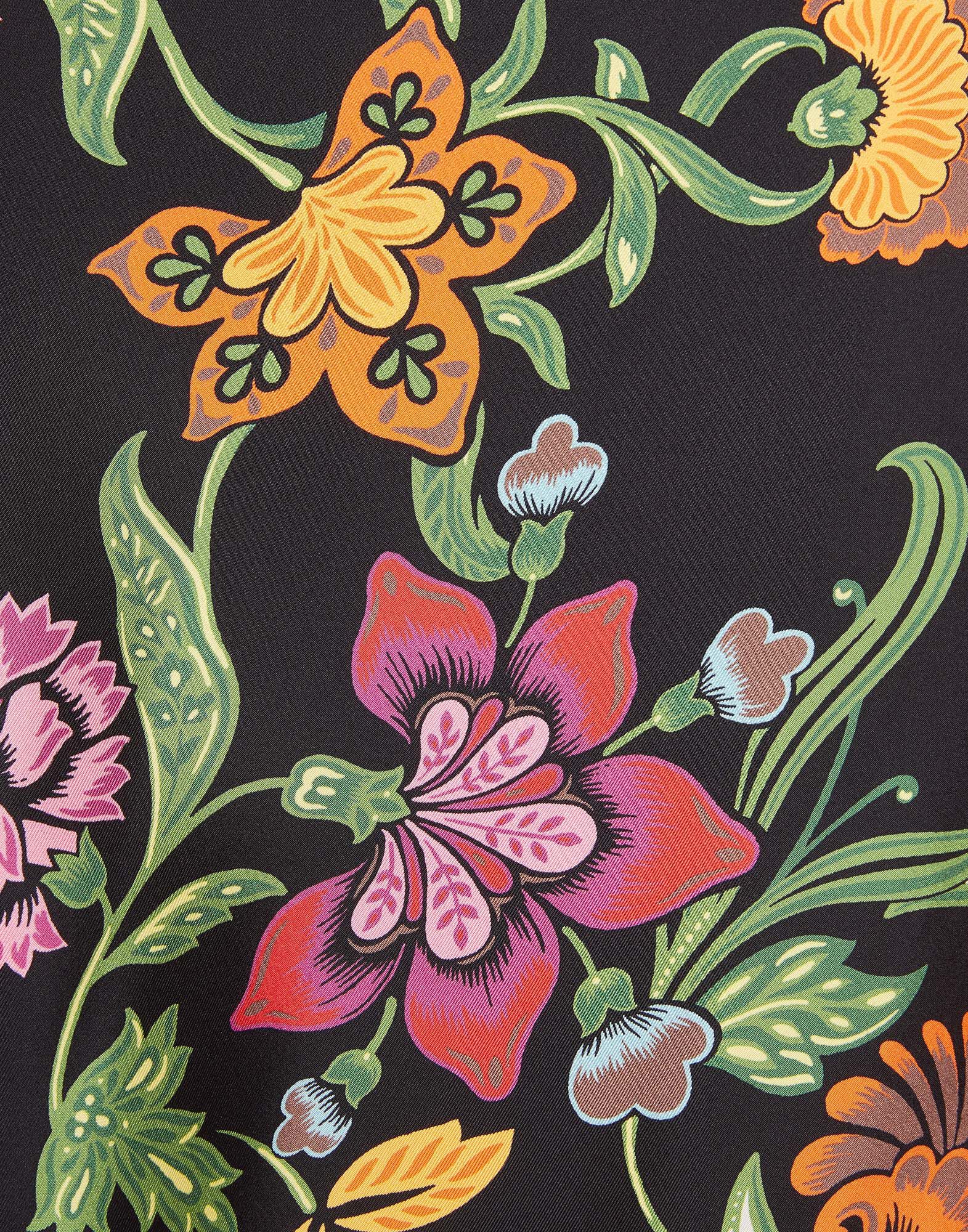 Foulard Shirt La DoubleJ: Folk Flowers Nero Placée SHI0167LAC008