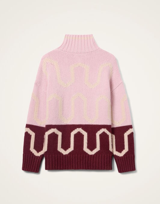 Comber Turtleneck La DoubleJ: Multicolor Pink & Burgundy PUL0225KNI134
