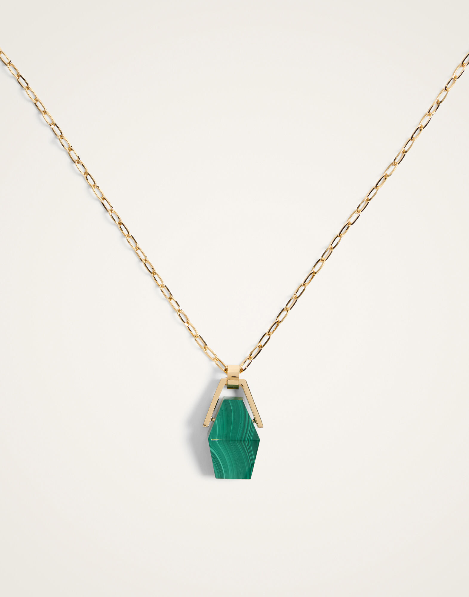 Portal Necklace La DoubleJ: 24k Gold Plate & Malachite Portal Necklace La DoubleJ: 24k Gold Plate & Malachite NEC0021BRA003