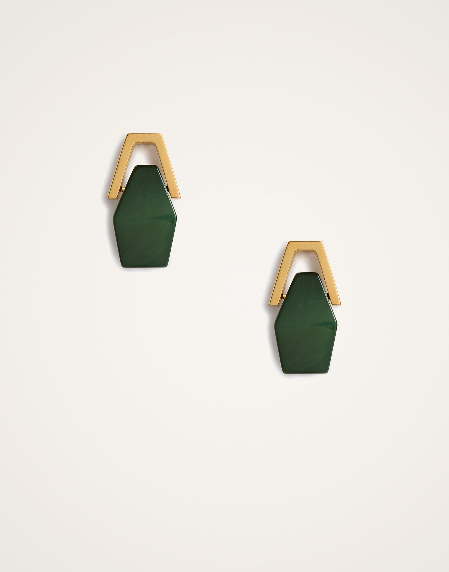 Portal Earrings La DoubleJ: 24k Gold Plate & Green Resin Portal Earrings La DoubleJ: 24k Gold Plate & Green Resin EAR0051POL014