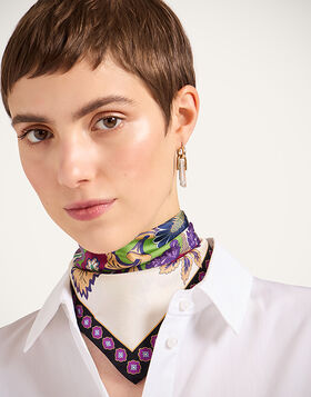 Foulard 45 La DoubleJ: Cornucopia Placée Ivory SCA0065SIL006