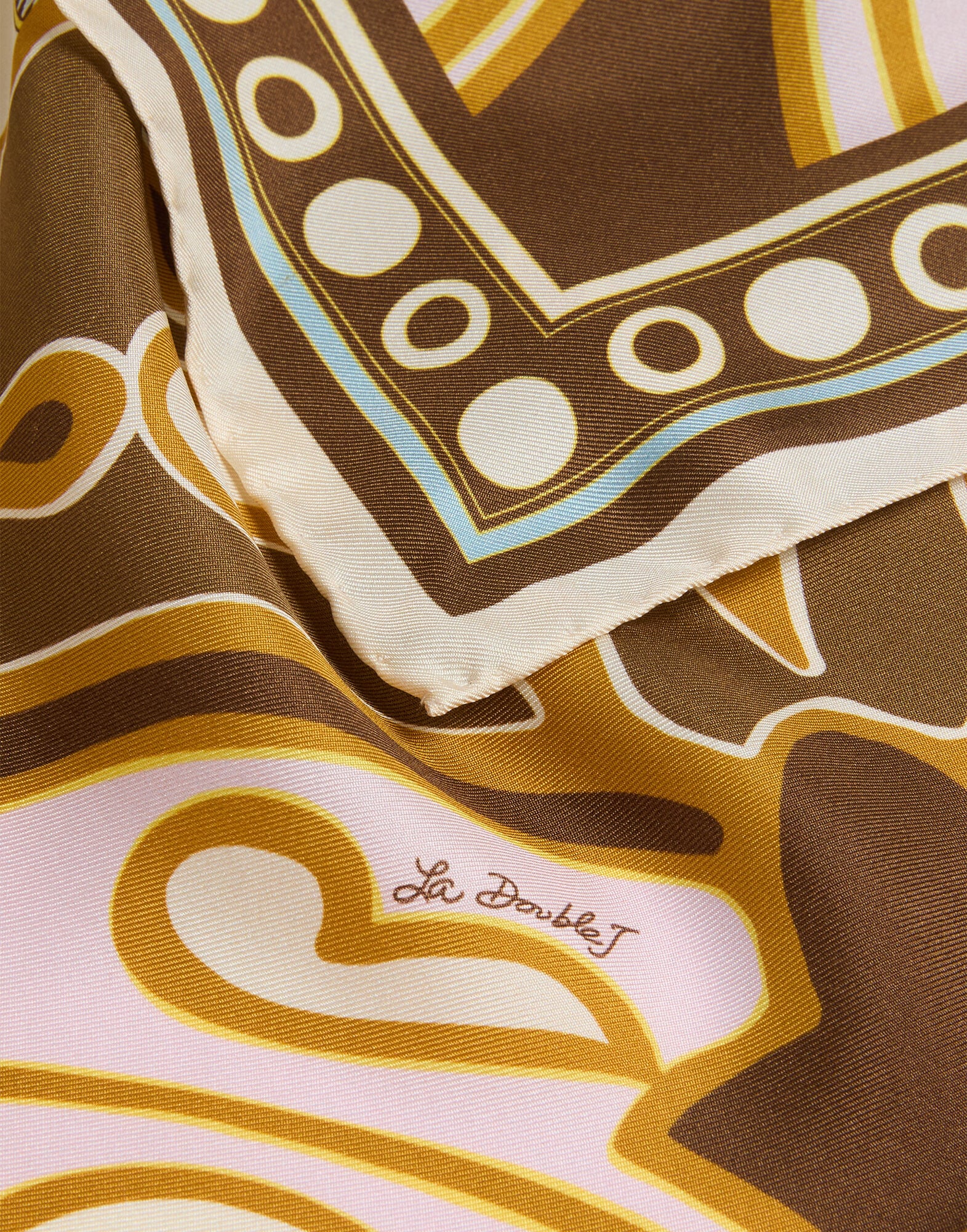 Foulard 90 La DoubleJ: Cocoon Placée Brown Foulard 90 La DoubleJ: Cocoon Placée Brown SCA0067SIL006