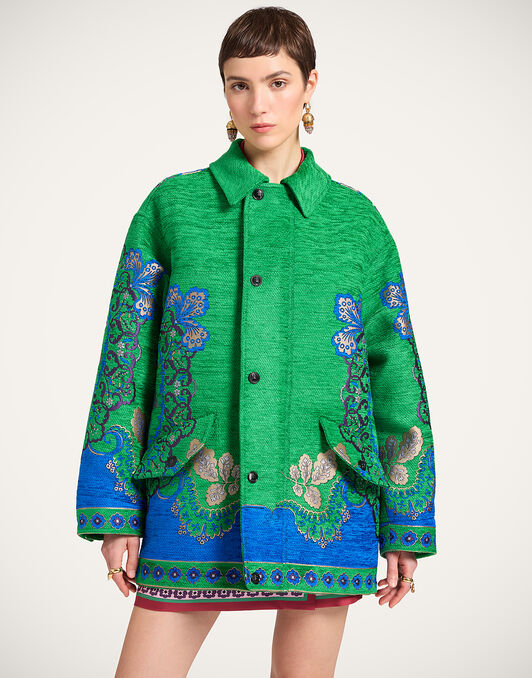 Truffle Coat La DoubleJ: Cornucopia Placée Green Truffle Coat La DoubleJ: Cornucopia Placée Green JAC0178JCQ130