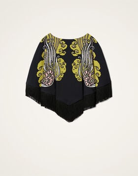 Reversible Mini Poncho Top La DoubleJ: Lemuria Placée Black SCA0077VIS011