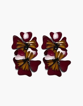 Flora Earrings La DoubleJ: Solid Burgundy EAR0047POL013